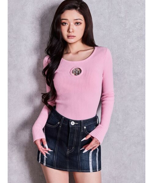 GYDA(ジェイダ)の「GG bijou MOLD long sleeveニットトップス(ニット/セーター・レディース・ブラック/グレー/オフホワイト/ピンク・FREE)」の15枚目の写真