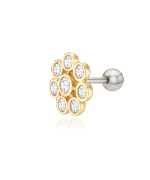 DENU(デヌ)の「Demure Flower Stud Piercing Earring(ピアス(両耳用)・レディース・ゴールド/シルバー・FREE)」の1枚目の写真