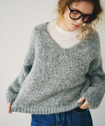 mix yarn v neck knit / ミックスヤーンVネックニット