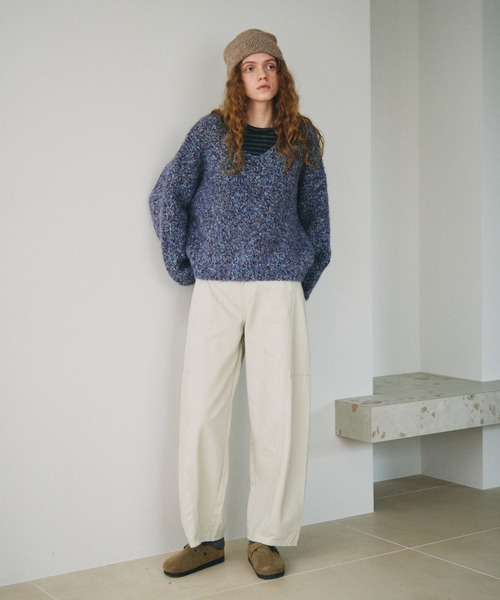 full/fill.（フルフィル）の「mix yarn v neck knit / ミックスヤーンVネックニット（ニット/セーター・レディース・パープル/グレー・FREE）」の11枚目の写真