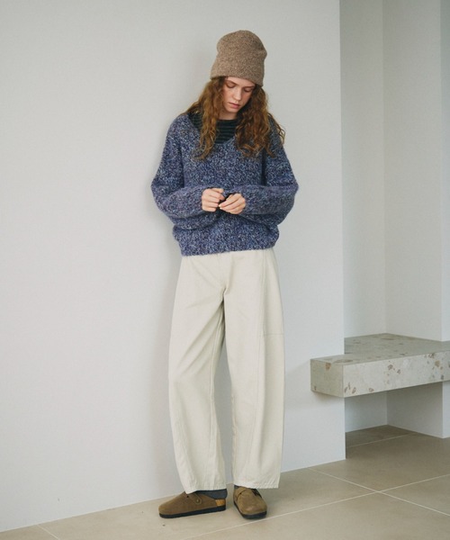 full/fill.（フルフィル）の「mix yarn v neck knit / ミックスヤーンVネックニット（ニット/セーター・レディース・パープル/グレー・FREE）」の12枚目の写真