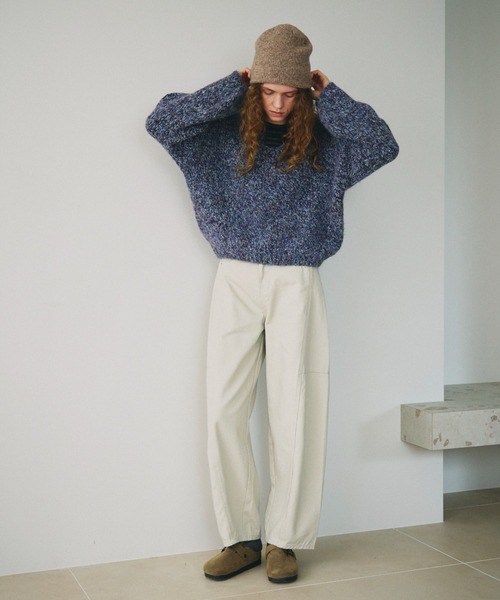 full/fill.（フルフィル）の「mix yarn v neck knit / ミックスヤーンVネックニット（ニット/セーター・レディース・パープル/グレー・FREE）」の13枚目の写真