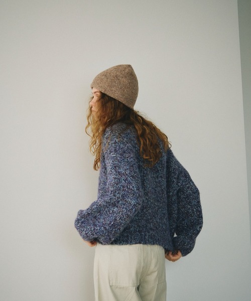 full/fill.（フルフィル）の「mix yarn v neck knit / ミックスヤーンVネックニット（ニット/セーター・レディース・パープル/グレー・FREE）」の16枚目の写真
