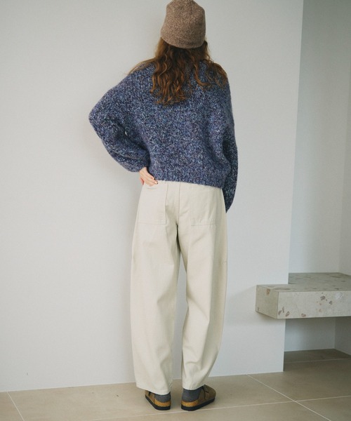 full/fill.（フルフィル）の「mix yarn v neck knit / ミックスヤーンVネックニット（ニット/セーター・レディース・パープル/グレー・FREE）」の15枚目の写真