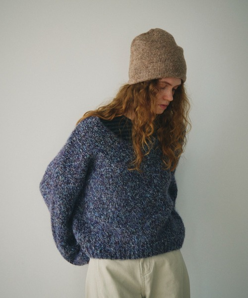 full/fill.（フルフィル）の「mix yarn v neck knit / ミックスヤーンVネックニット（ニット/セーター・レディース・パープル/グレー・FREE）」の17枚目の写真