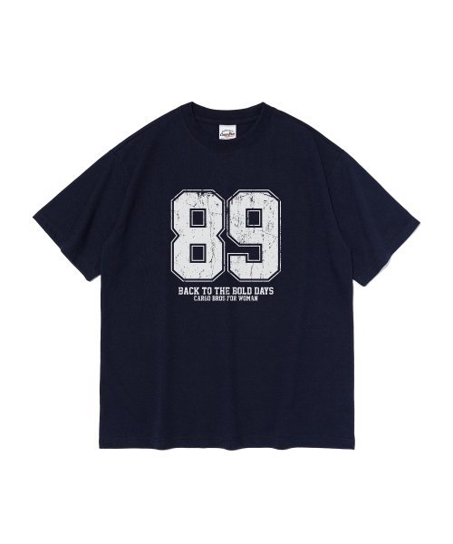 CARGOBROS FOR WOMAN(カーゴブロスフォーウィメン)の「レトロナンバーロゴ半袖Tシャツ(ネイビー)(Tシャツ/カットソー・レディース・その他・2XL/SMALL/X-LARGE/MEDIUM/LARGE)」の1枚目の写真