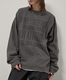 【Alfred Alex】Vintage Statement L/S Tee / ヴィンテージライク メッセージプリント ロンT