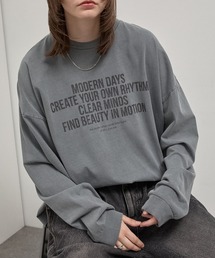 【Alfred Alex】Vintage Statement L/S Tee / ヴィンテージライク メッセージプリント ロンT