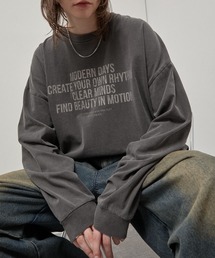 【Alfred Alex】Vintage Statement L/S Tee / ヴィンテージライク メッセージプリント ロンT