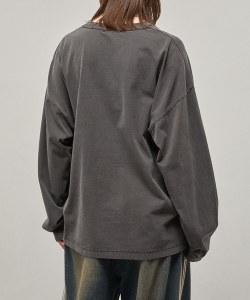 Alfred Alex(アルフレッドアレックス)の「【Alfred Alex】Vintage Statement L/S Tee / ヴィンテージライク メッセージプリント ロンT(Tシャツ/カットソー・メンズ・ブラック/ブラック系/ブルー/グレー・L/M)」の8枚目の写真