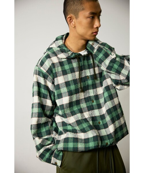 BEAMS(ビームス)の「ブークレ ネル フーディー(シャツ/ブラウス・メンズ・ネイビー/グリーン・XL/L/M/S)」の9枚目の写真