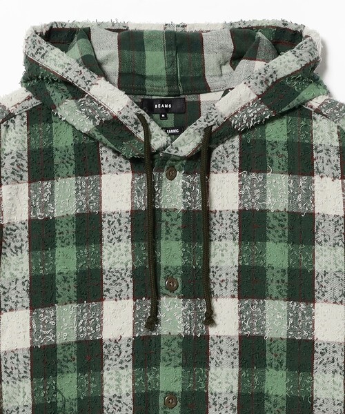 BEAMS(ビームス)の「ブークレ ネル フーディー(シャツ/ブラウス・メンズ・ネイビー/グリーン・XL/L/M/S)」の14枚目の写真