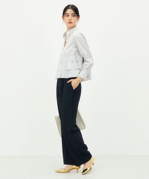 NOLLEY’S（ノーリーズ）の「《セットアップ対応》ウォッシャブルシャーク愛されセミワイドパンツ（その他パンツ・レディース・ブラウン/ネイビー/グレイッシュベージュ・34/36/38/40）」の16枚目の写真