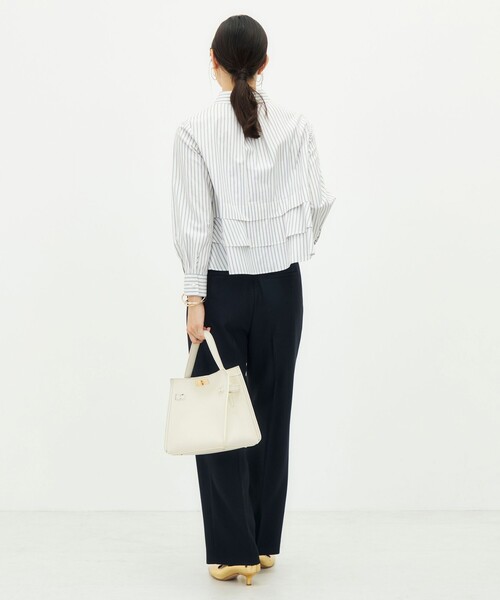 NOLLEY’S（ノーリーズ）の「《セットアップ対応》ウォッシャブルシャーク愛されセミワイドパンツ（その他パンツ・レディース・ブラウン/ネイビー/グレイッシュベージュ・34/36/38/40）」の17枚目の写真