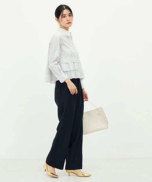 NOLLEY’S（ノーリーズ）の「《セットアップ対応》ウォッシャブルシャーク愛されセミワイドパンツ（その他パンツ・レディース・ブラウン/ネイビー/グレイッシュベージュ・34/36/38/40）」の19枚目の写真