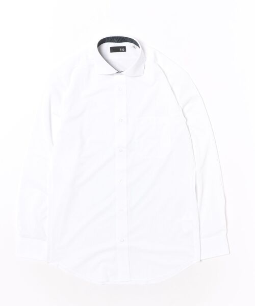 TAKA-Q（タカキュー）の「ワイシャツ メンズ 長袖 ノンアイロン ストレッチ 吸水速乾 カッタウェイ ビジネス ドレス ニット NEWスタンダードフィット（ビジネスシャツ・メンズ・ホワイト・首回り43cm-裄丈82cm/首回り41cm-裄丈86cm/首回り41cm-裄丈82cm/首回り39cm-裄丈84cm/首回り39cm-裄丈80cm/首回り43cm-裄丈86cm/首回り37cm-裄丈80cm/首回り45cm-裄丈86cm）」の2枚目の写真