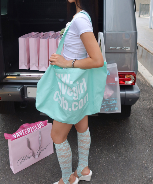 WAVEGIRL(ウェーブガール)の「W club eco bag (5color)(エコバッグ/サブバッグ・レディース・Cream/ミント/PINK/ブルー/ライトグリーン・FREE)」の14枚目の写真