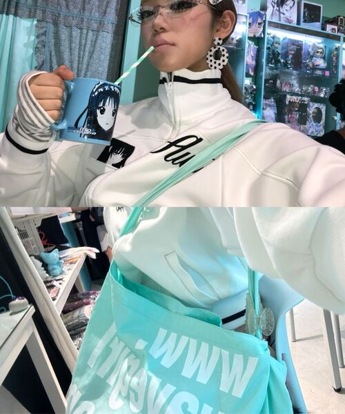 WAVEGIRL(ウェーブガール)の「W club eco bag (5color)(エコバッグ/サブバッグ・レディース・Cream/ミント/PINK/ブルー/ライトグリーン・FREE)」の8枚目の写真
