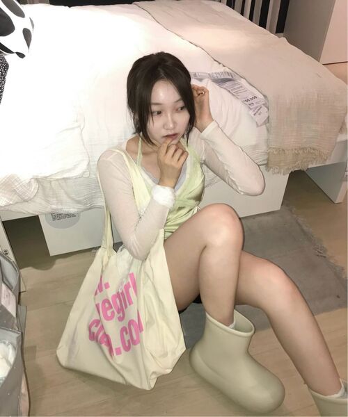WAVEGIRL(ウェーブガール)の「W club eco bag (5color)(エコバッグ/サブバッグ・レディース・Cream/ミント/PINK/ブルー/ライトグリーン・FREE)」の6枚目の写真