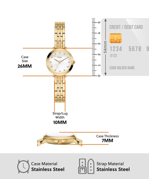 FOSSIL(フォッシル)の「フォッシル 腕時計 レディース アナログ ステンレス ES5501(アナログ腕時計・レディース・ゴールド・FREE)」の5枚目の写真