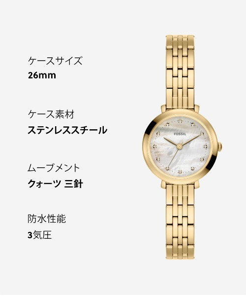 FOSSIL(フォッシル)の「フォッシル 腕時計 レディース アナログ ステンレス ES5501(アナログ腕時計・レディース・ゴールド・FREE)」の10枚目の写真