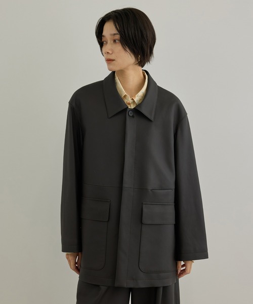 SALON adam et rope'(サロン アダム エ ロペ)の「ラムレザーカバーオール / セットアップ対応(カバーオール・レディース・ベージュ/ダークブラウン・FREE)」の11枚目の写真