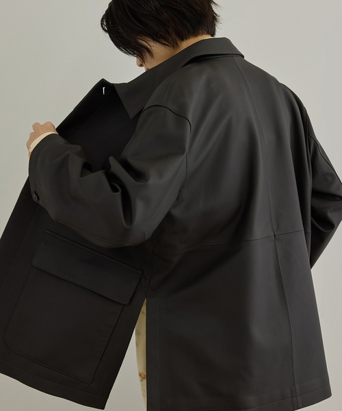 SALON adam et rope'(サロン アダム エ ロペ)の「ラムレザーカバーオール / セットアップ対応(カバーオール・レディース・ベージュ/ダークブラウン・FREE)」の12枚目の写真