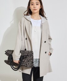 INDIVI | 【顔まわりスッキリ】ショールカラー ミドル丈コート(チェスターコート)
