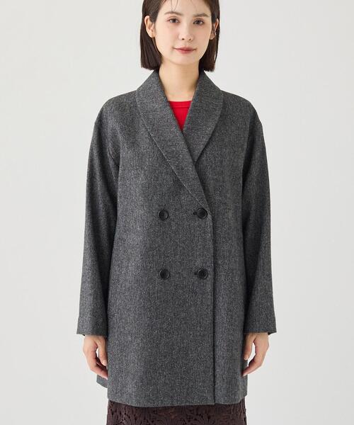 INDIVI（インディヴィ）の「【顔まわりスッキリ】ショールカラー ミドル丈コート（チェスターコート・レディース・ブラック系その他4/ナチュラル・36/38/40/05/13/19/15 ）」の13枚目の写真