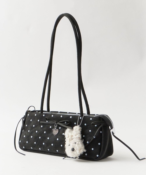 Chick(チック)の「Dot Ribbon Square Shoulder Bag with Charm / チャーム付き ドット柄 リボン スクエア ショルダーバッグ 横長 ガーリー フェミニン レディース 2026年 夏 夏服(ショルダーバッグ・レディース・レッド/ブラック/ホワイト・FREE)」の13枚目の写真