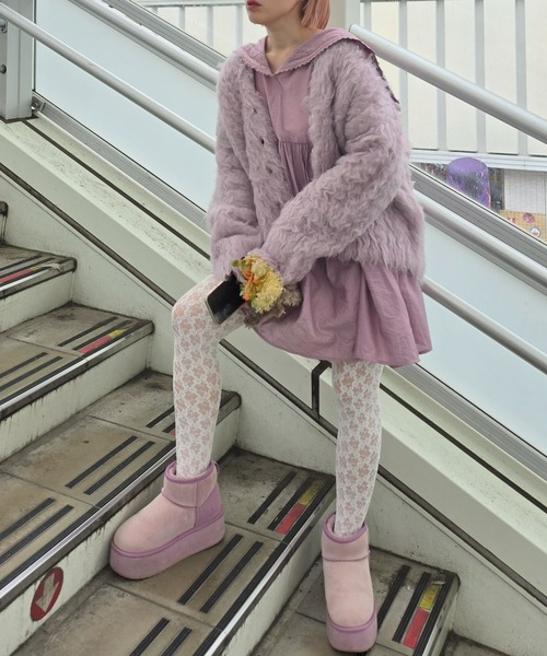 Alley Tokyo（アリートーキョー）の「もっさもさ過ぎるカーデ（カーディガン/ボレロ・レディース・ラベンダー/サックスブルー/レッド/ライトグリーン/オフホワイト・FREE）」の17枚目の写真