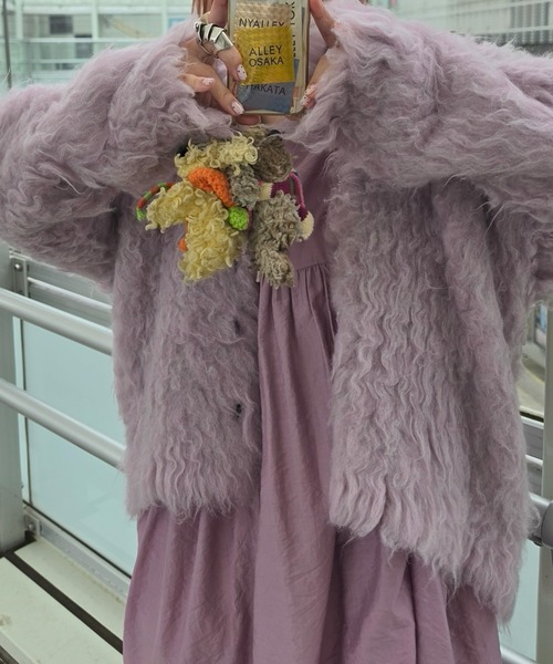 Alley Tokyo（アリートーキョー）の「もっさもさ過ぎるカーデ（カーディガン/ボレロ・レディース・ラベンダー/サックスブルー/レッド/ライトグリーン/オフホワイト・FREE）」の22枚目の写真