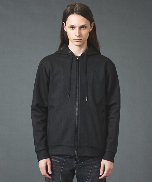 5351 POUR LES HOMMES(ゴーサンゴーイチプールオム)の「【セットアップ対応】エンボス ストレッチ スウェード ジップ フーディー(パーカー・メンズ・チャコールグレー/ブラック・50/48/46/44)」の5枚目の写真