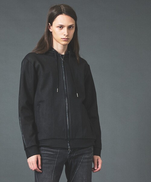 5351 POUR LES HOMMES(ゴーサンゴーイチプールオム)の「【セットアップ対応】エンボス ストレッチ スウェード ジップ フーディー(パーカー・メンズ・チャコールグレー/ブラック・50/48/46/44)」の12枚目の写真