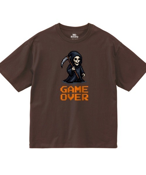 NOBOUND(ノーバウンド)の「NOBOUND(ノーバウンド) 半袖Tシャツ ゲームイラスト プリント ボックスシルエット トップス カットソー メンズ ユニセックス ストリート(Tシャツ/カットソー・メンズ・ホワイト/パープル/ブラウン/スミクロ・M/L/XL)」の1枚目の写真
