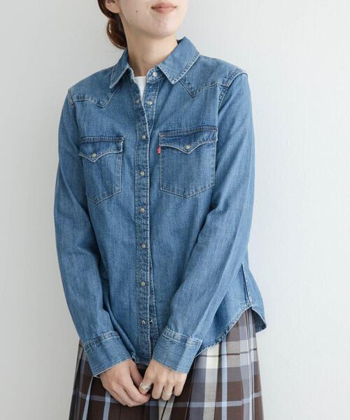 Levi’s MADE＆CRAFTED（リーバイスメードアンドクラフテッド）の「Levi’s　WESTERN DENIM SHIRTS（シャツ/ブラウス・レディース・インディゴブルー・SMALL）」の3枚目の写真