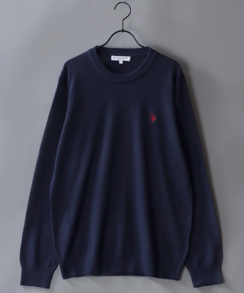 U.S. POLO ASSN.(ユーエスポロアッスン)の「U.S. POLO ASSN./ユーエスポロアッスン ワンポイント刺繍 ウール混 ハイゲージ ニットプルオーバー セーター(ニット/セーター・メンズ・ネイビー/グレー/ブラック/モカ/アイボリー・L/M/LL)」の17枚目の写真