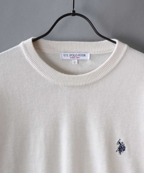 U.S. POLO ASSN.(ユーエスポロアッスン)の「U.S. POLO ASSN./ユーエスポロアッスン ワンポイント刺繍 ウール混 ハイゲージ ニットプルオーバー セーター(ニット/セーター・メンズ・ネイビー/グレー/ブラック/モカ/アイボリー・L/M/LL)」の19枚目の写真
