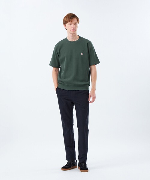 MACKINTOSH PHILOSOPHY(マッキントッシュ フィロソフィー)の「BUCKINGHAM BEAR ワイドリブTシャツ サーフニット(Tシャツ/カットソー・メンズ・ダークネイビー/オフホワイト/グリーン系その他4・38/40)」の12枚目の写真