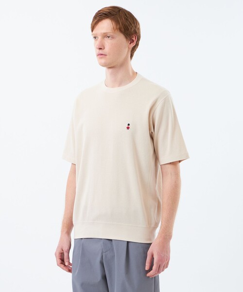 MACKINTOSH PHILOSOPHY(マッキントッシュ フィロソフィー)の「BUCKINGHAM BEAR ワイドリブTシャツ サーフニット(Tシャツ/カットソー・メンズ・ダークネイビー/オフホワイト/グリーン系その他4・38/40)」の14枚目の写真