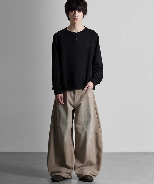RUUBON(ルーボン)の「【RUUBON】henley neck logo sweat / ヘンリーネックロゴスウェット(スウェット・メンズ・ブラック/ライトグレー・L/M/S)」の20枚目の写真