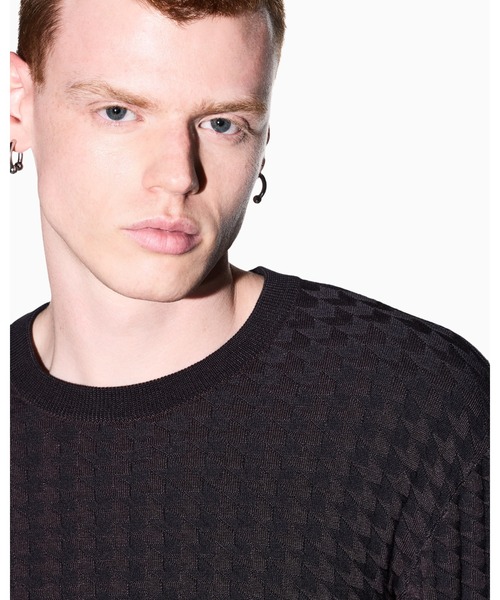 ARMANI EXCHANGE(アルマーニエクスチェンジ)の「【A|X アルマーニ エクスチェンジ】ハウンドトゥース ニットプルオーバー(ニット/セーター・メンズ・ダークネイビー/チャコールグレー・LARGE/X-SMALL/X-LARGE/SMALL/MEDIUM)」の3枚目の写真