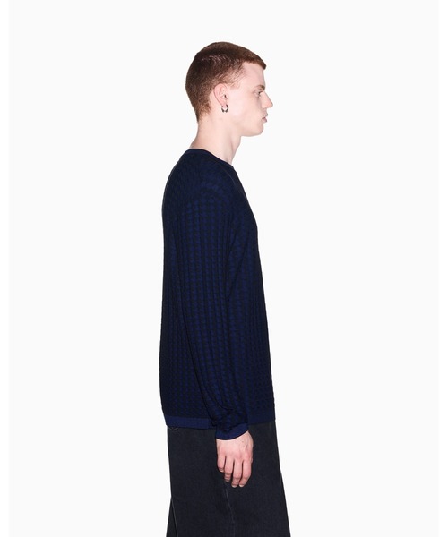 ARMANI EXCHANGE(アルマーニエクスチェンジ)の「【A|X アルマーニ エクスチェンジ】ハウンドトゥース ニットプルオーバー(ニット/セーター・メンズ・ダークネイビー/チャコールグレー・LARGE/X-SMALL/X-LARGE/SMALL/MEDIUM)」の9枚目の写真