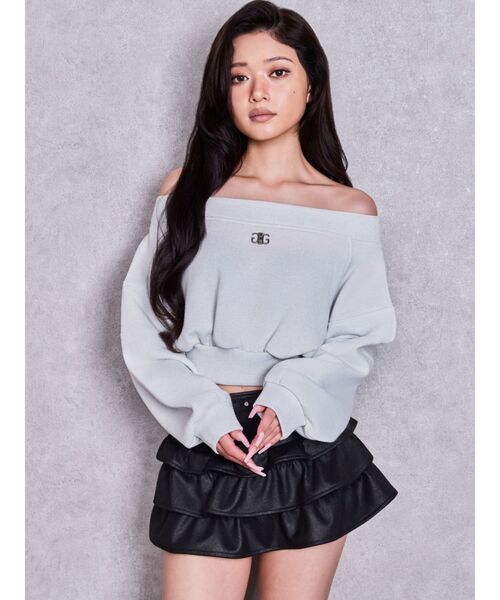 GYDA(ジェイダ)の「bijou design フェイクレザー tiered S(スカート・レディース・ブラウン/ブラック・FREE)」の3枚目の写真