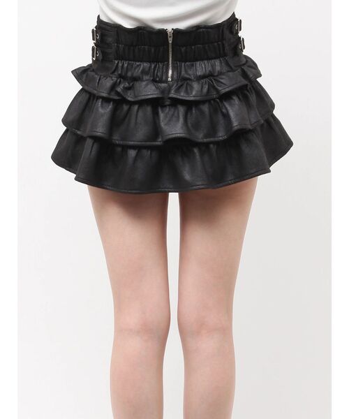 GYDA(ジェイダ)の「bijou design フェイクレザー tiered S(スカート・レディース・ブラウン/ブラック・FREE)」の17枚目の写真