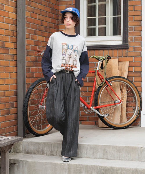 niko and...（ニコアンド）の「スナップアニマルベースボールTシャツ（Tシャツ/カットソー・レディース・ライトグレー/チャコール/ナチュラル/ベージュ・FREE）」の5枚目の写真