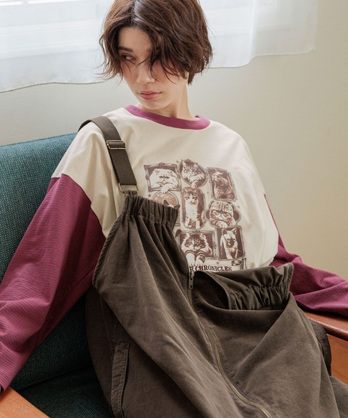 niko and...（ニコアンド）の「スナップアニマルベースボールTシャツ（Tシャツ/カットソー・レディース・ライトグレー/チャコール/ナチュラル/ベージュ・FREE）」の19枚目の写真