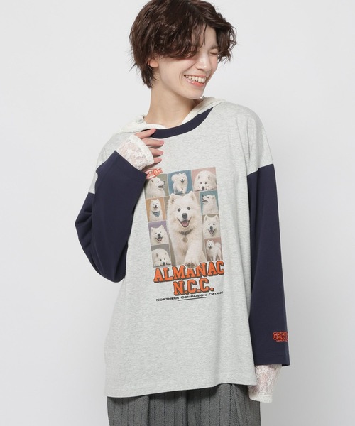 niko and...（ニコアンド）の「スナップアニマルベースボールTシャツ（Tシャツ/カットソー・レディース・ライトグレー/チャコール/ナチュラル/ベージュ・FREE）」の22枚目の写真