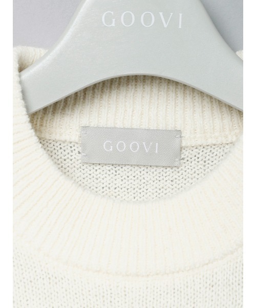 GOOVI(グービ)の「GOOVI/モックネックニット/長袖/ウォッシャブル/和紙×ラムズウールブレンド/無地(ニット/セーター・メンズ・レッド/ホワイト・3/2/1)」の13枚目の写真