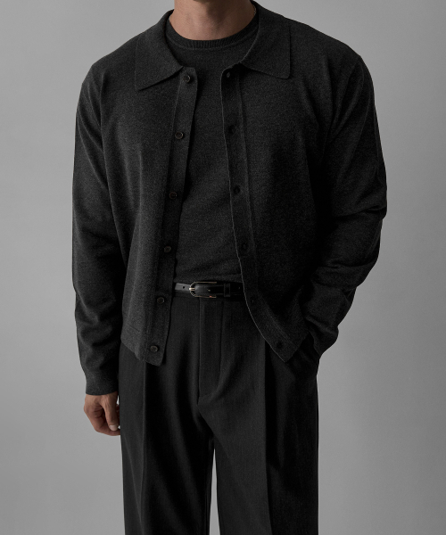 BOWLOW PRODUCT（バウロープロダクト）の「エッセンシャルラウンドネックマッスルロングスリーブニット[チャコール]（ニット/セーター・メンズ・その他・MEDIUM/LARGE/X-LARGE）」の5枚目の写真